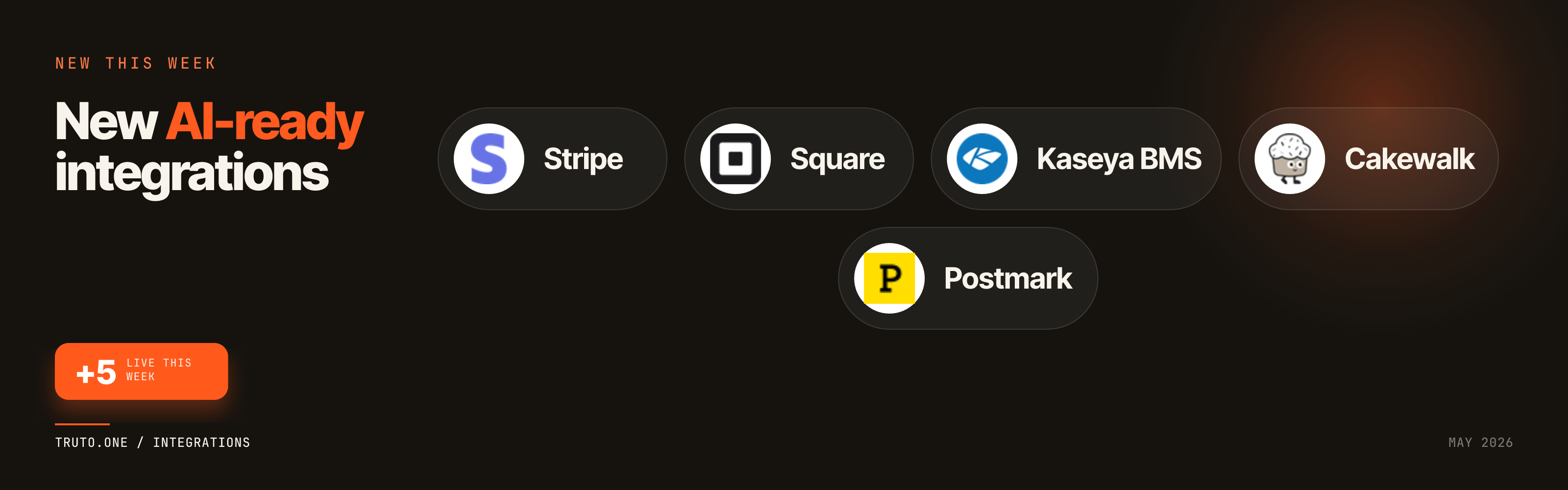 New AI-ready integrations: Stripe, Square, Kaseya BMS, and 2 more