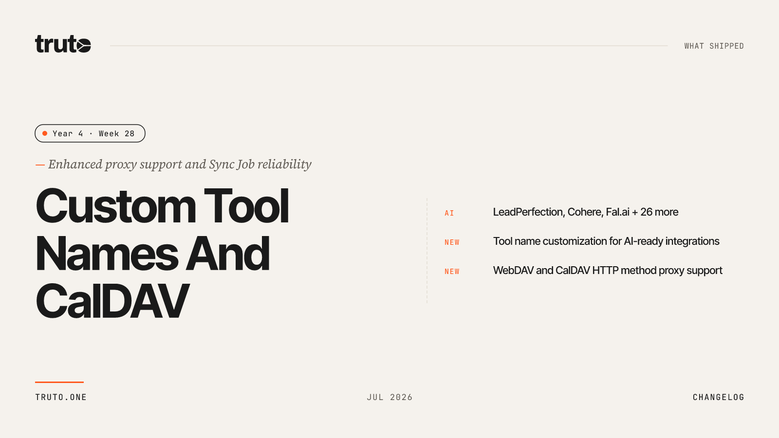 Custom Tool Names And CalDAV — Truto product update