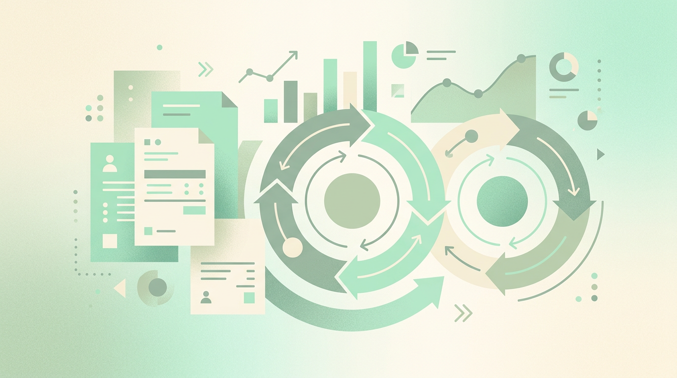 Abstract illustration of financial flows and procurement cycles
